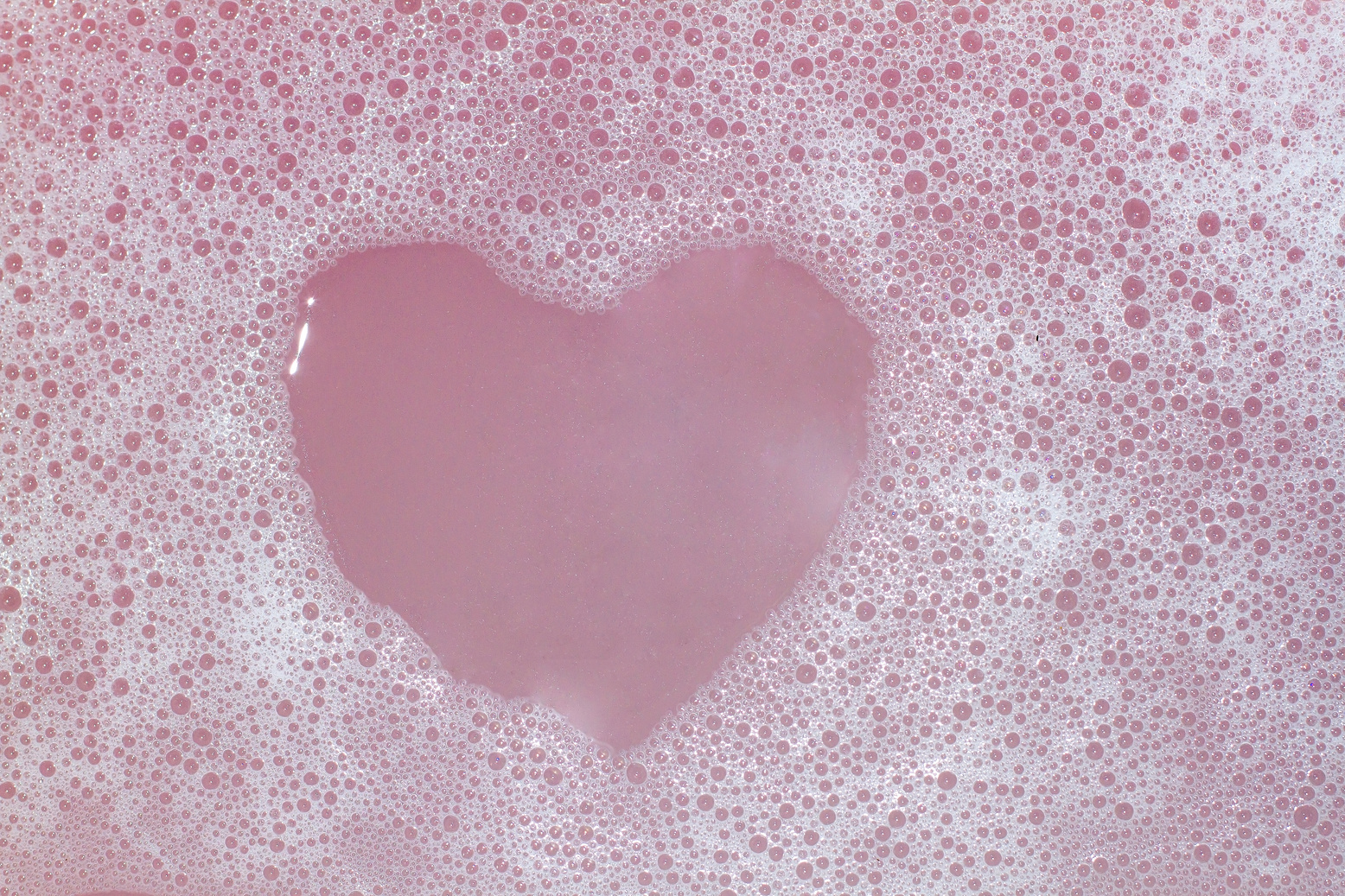 Heart Shaped Bubbles.Abstract, Foam bubbles white background. Detergent